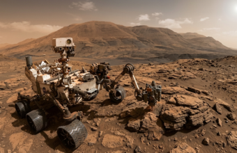 Łazik Curiosity NASA bada odkrycia organiczne na powierzchni Marsa. Misja badawcza cząsteczek organicznych na czerwonej planecie. Nauka i technologie przyszłości.