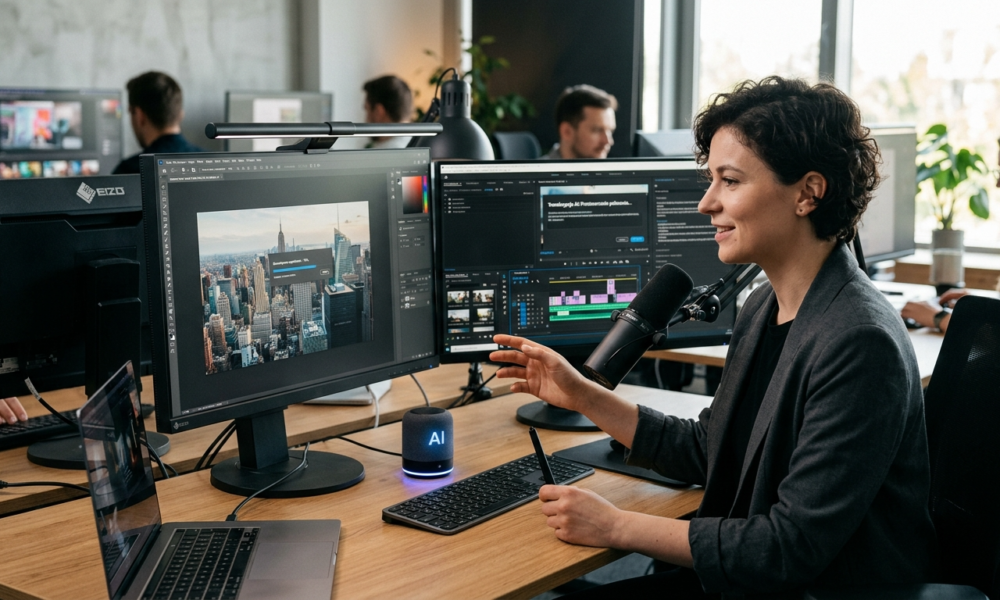Adobe Firefly Assistant w Creative Cloud automatyzuje edycję w Photoshop i Premiere Pro. Asystent AI na komputerze wykonuje polecenia w języku naturalnym.