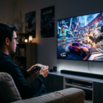 Kadr z gry Destruction AllStars na PlayStation 5. Dynamiczna rozgrywka na PS5 ukazująca starcia kolorowych pojazdów na futurystycznej arenie.