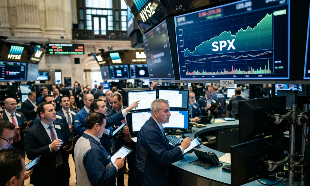 Debiut SpaceX na giełdzie. Wykres akcji z napisem SPX w kategorii biznes i rynek tech. Wzrostowa linia notowań giełdowych spółki technologicznej Elona Muska.