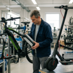 Nowoczesna bateria w ramie roweru elektrycznego e-bike. Innowacyjne ogniwa i akumulatory do hulajnóg elektrycznych zwiększające zasięg i wydajność pojazdów.