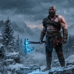 Kratos z God of War w śnieżnej mgle. Muskularna sylwetka, czerwone tatuaże i świecąca broń. Zapowiedź nowej gry porusza fanów w sekcji Polska i świat.