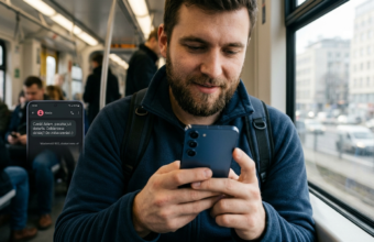 Wiadomość RCS na smartfonie Samsung w sieci Orange Polska i świat technologii. Polak odbiera polski tekst na ekranie urządzenia. Obsługa wiadomości RCS.