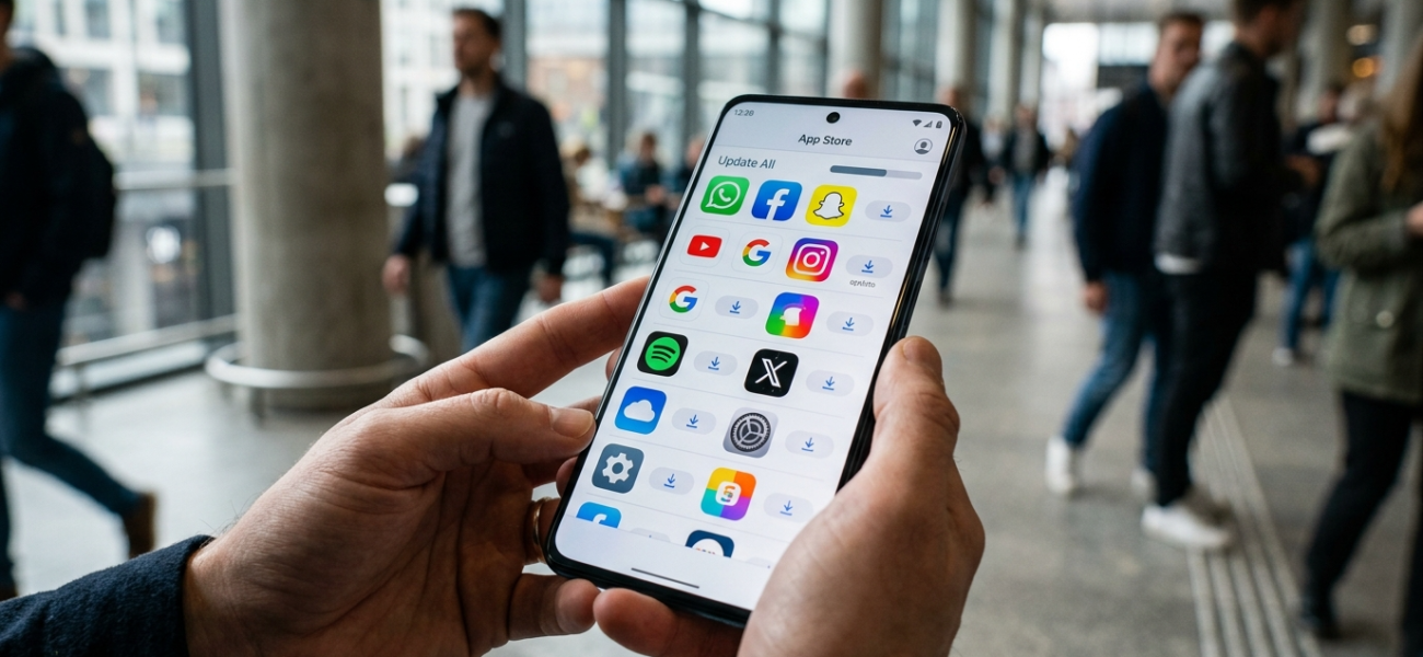 Smartfon Motorola Edge z ikonami aktualizacji w sklepie. Bezpieczna aplikacja Android Pulse na smartfony i gadżety. Serwis informacyjny Polska i świat.