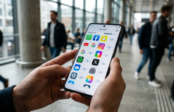 Smartfon Motorola Edge z ikonami aktualizacji w sklepie. Bezpieczna aplikacja Android Pulse na smartfony i gadżety. Serwis informacyjny Polska i świat.