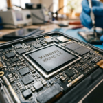 Duże zbliżenie na procesor Xiaomi Xring O3 do smartfona. Wydajny układ do tabletów i gadżety. Premiera Polska i świat, technologia mocniejsza niż procesory Apple.