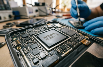 Duże zbliżenie na procesor Xiaomi Xring O3 do smartfona. Wydajny układ do tabletów i gadżety. Premiera Polska i świat, technologia mocniejsza niż procesory Apple.
