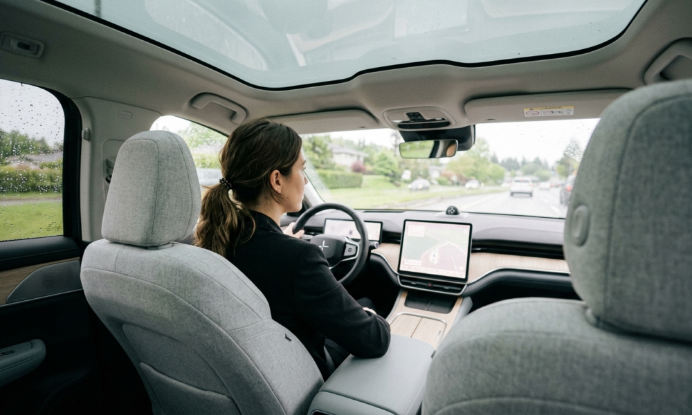 Przestronne wnętrze samochodu elektrycznego. Nowoczesna technologia Leapmotor powiększa kabiny aut. Branża motoryzacja i mobilność – Polska i świat.