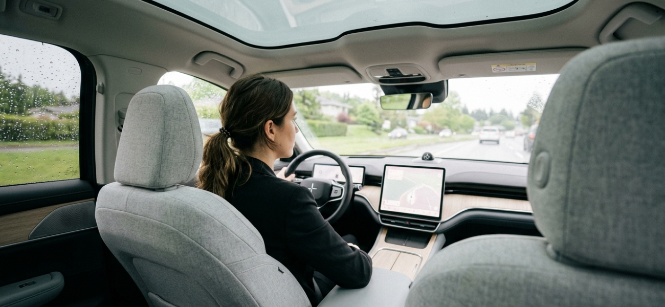 Przestronne wnętrze samochodu elektrycznego. Nowoczesna technologia Leapmotor powiększa kabiny aut. Branża motoryzacja i mobilność – Polska i świat.
