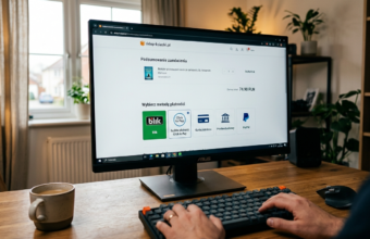 Ekran płatności online z wybraną ikoną Click to Pay obok Blik i przelewu. Bezpieczne zakupy internetowe z Bank Millennium i nowoczesne e-płatności.