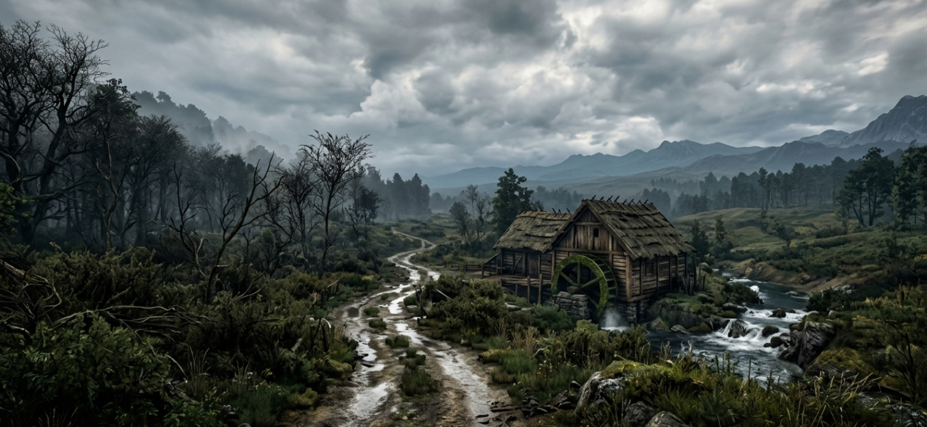 Wiedźmin 3 remaster: malowniczy las i łąki o zachodzie słońca w 4K. Nowa grafika gry RPG. Polska i świat: darmowa aktualizacja i kultura cyfrowa.