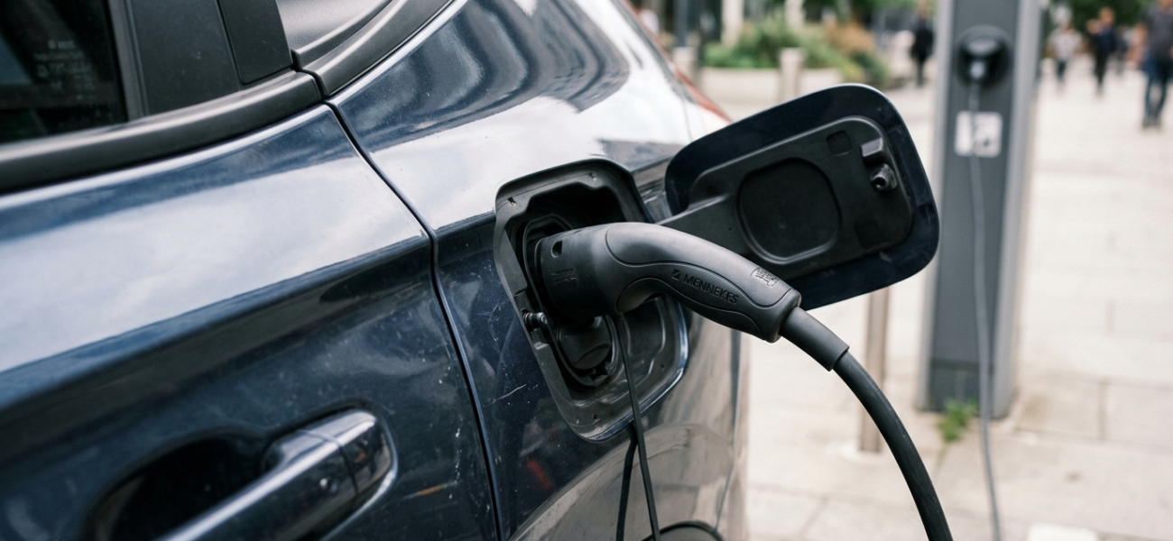 Detal gniazda ładowania samochodu elektrycznego Honda. Japońska technologia i nowoczesna motoryzacja w Polsce i na świecie. Mobilność oraz ładowanie EV.