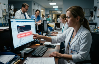 Polska sztuczna inteligencja AI na komputerze wskazuje braki w badaniach pacjentów z rakiem płuca. Polska i świat: oprogramowanie i dokumentacja medyczna.