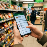 Zbliżenie na telefon z asystentem AI w aplikacji Żappka. Widoczny przepis i lista zakupów Żabka Jush. Nowości lifestyle tech w Polsce i na świecie.