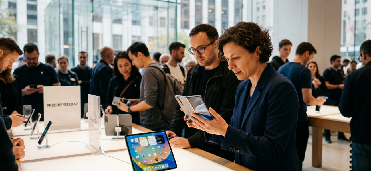 Apple rozpoczyna przedsprzedaż pierwszego składanego smartfona iPhone Duo. Polska i świat śledzą premierę iPhone Duo. Nowoczesny, składany smartfon Apple.